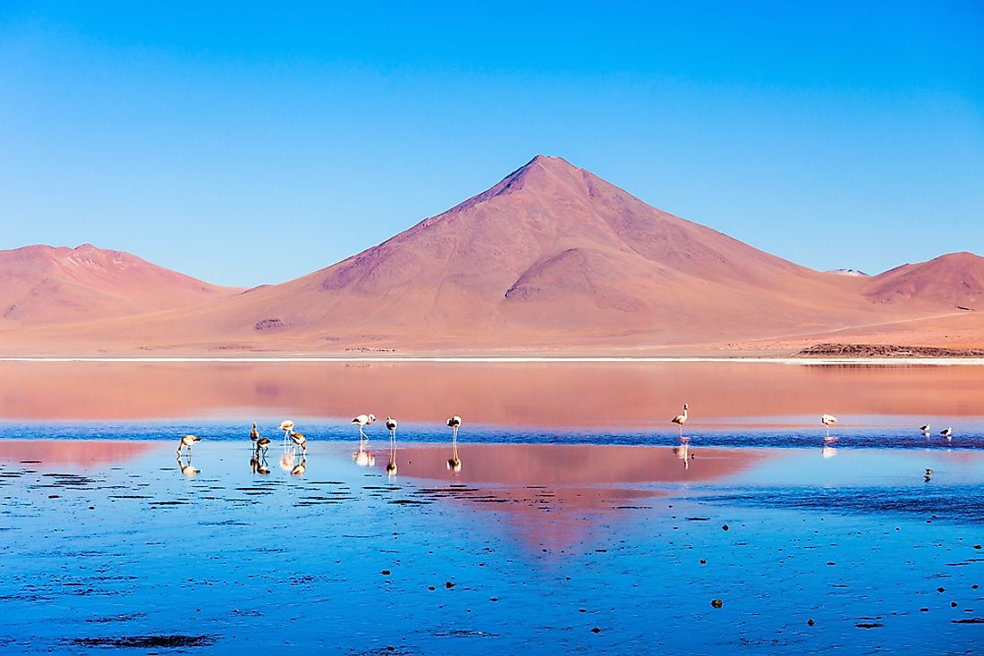 Laguna Colorada, a uniquely red lake in Bolivia. 