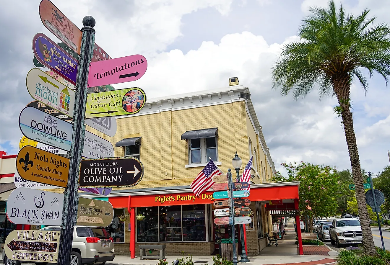 Downtown Mount Dora, Florida. Image credit JennLShoots via Shutterstock