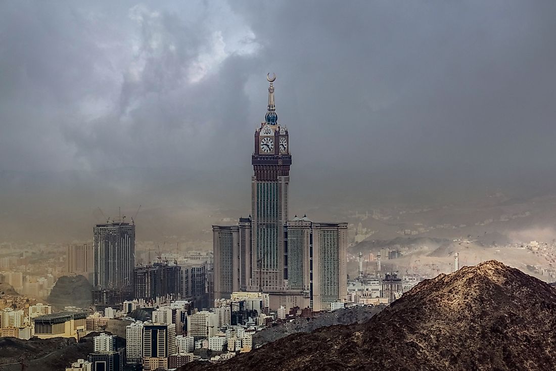 The Makkah Royal Clock Tower in Mecca, Saudi Arabia.  Editorial credit: Abrar Sharif / Shutterstock.com