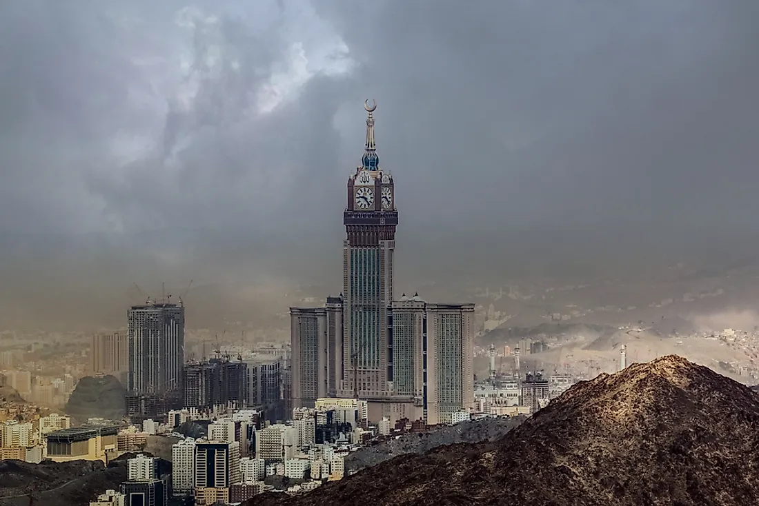 The Makkah Royal Clock Tower in Mecca, Saudi Arabia.  Editorial credit: Abrar Sharif / Shutterstock.com