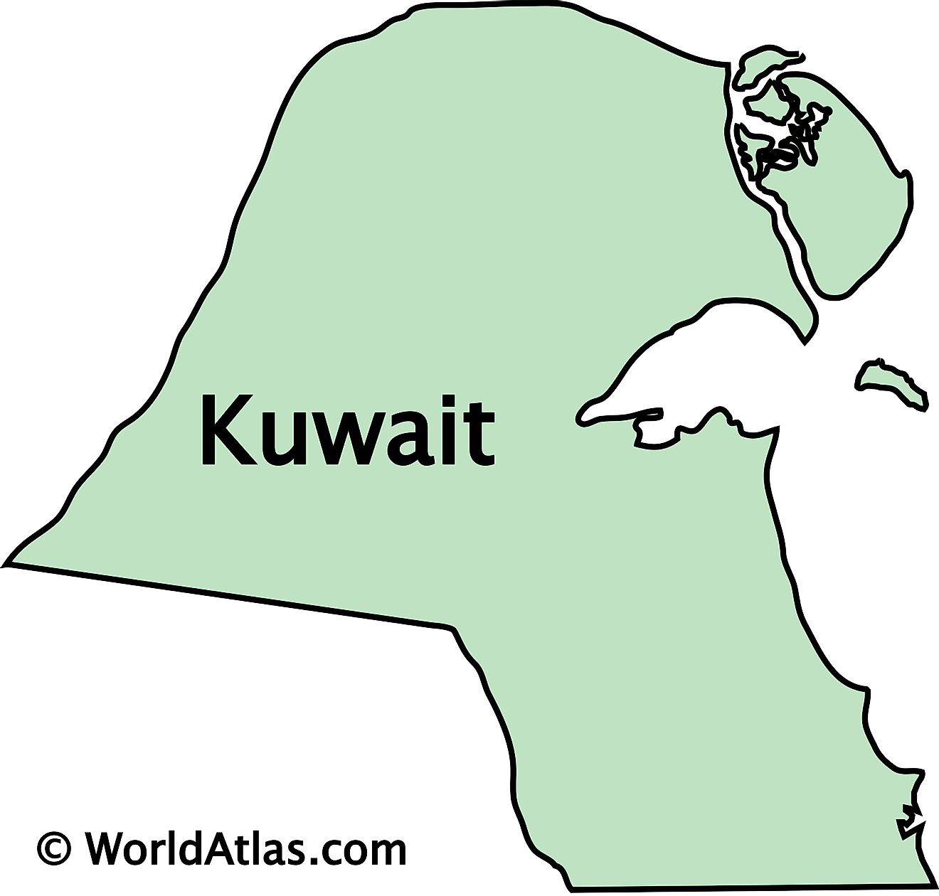 Mapa de contorno de Kuwait