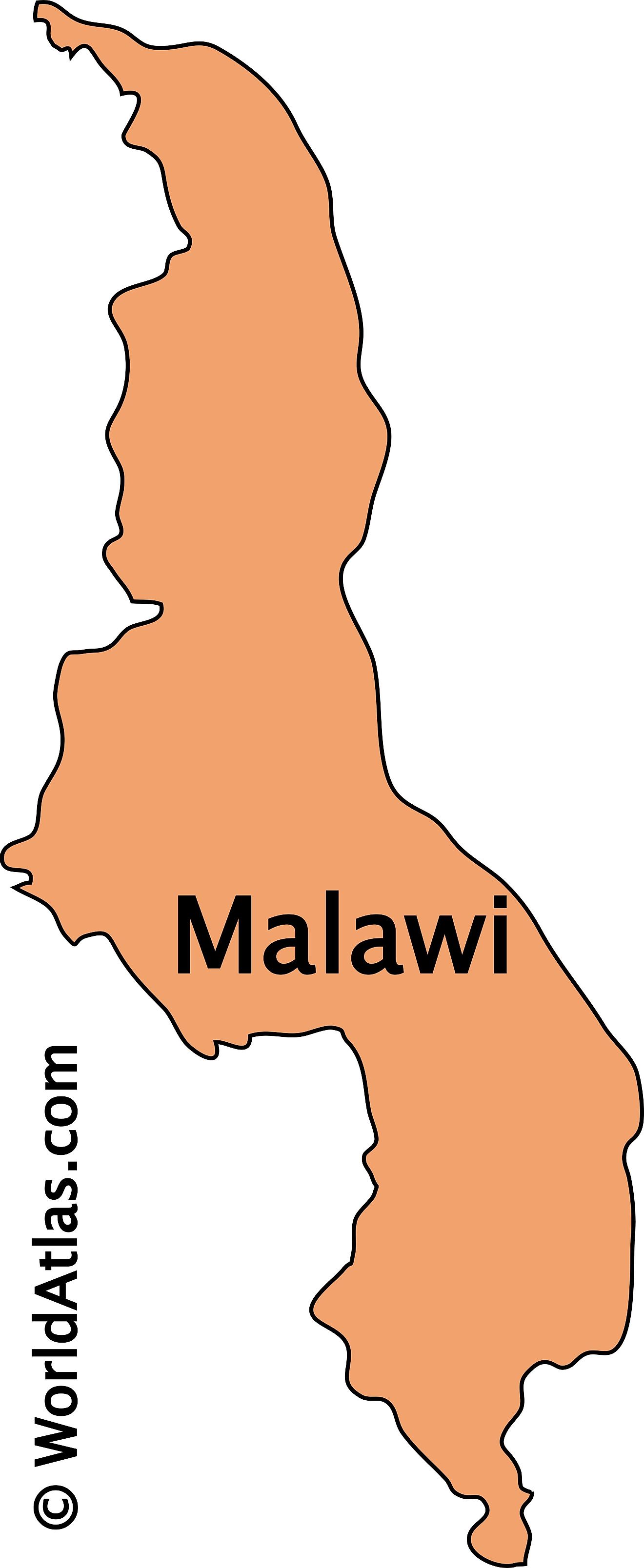 Mapa de contorno de Malawi