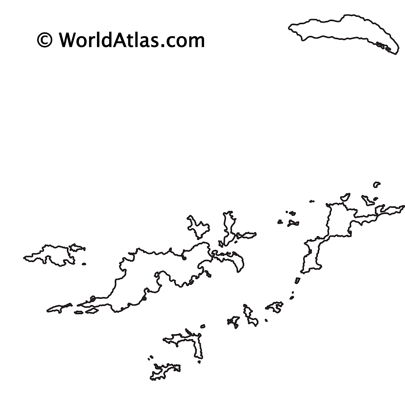 Blank Outline Map of The British Virgin Islands