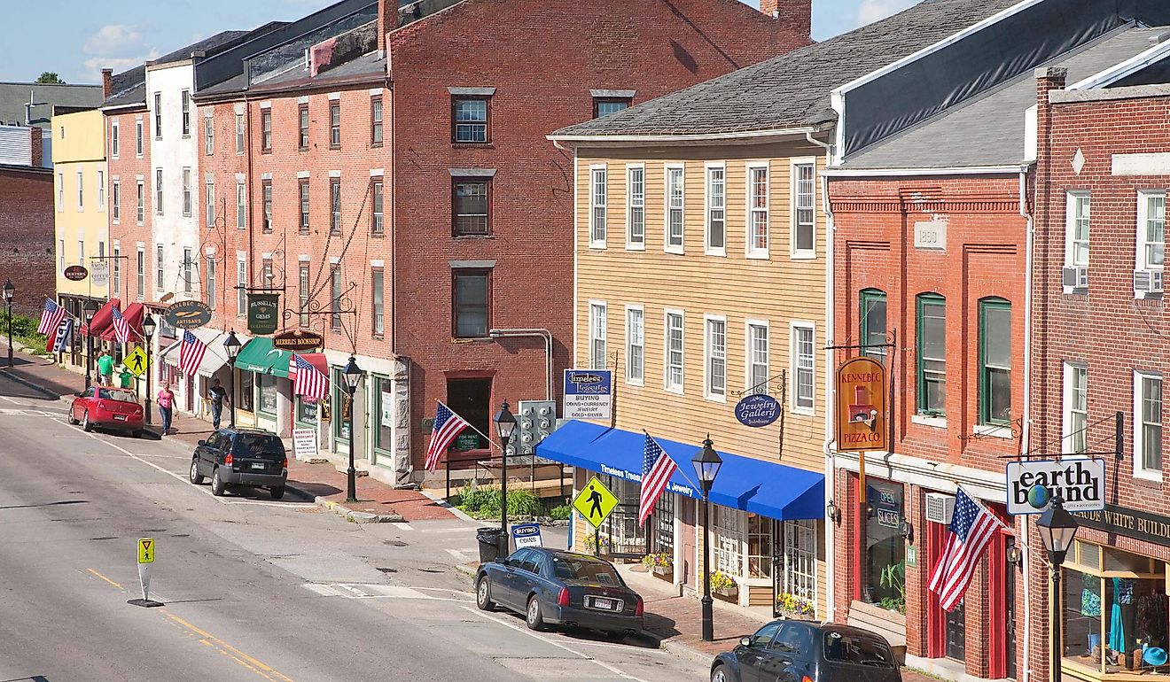 Storefront in Water Street in Hallowell, Maine. Editorial Credit: Joseph Sohm via Shutterstock.com