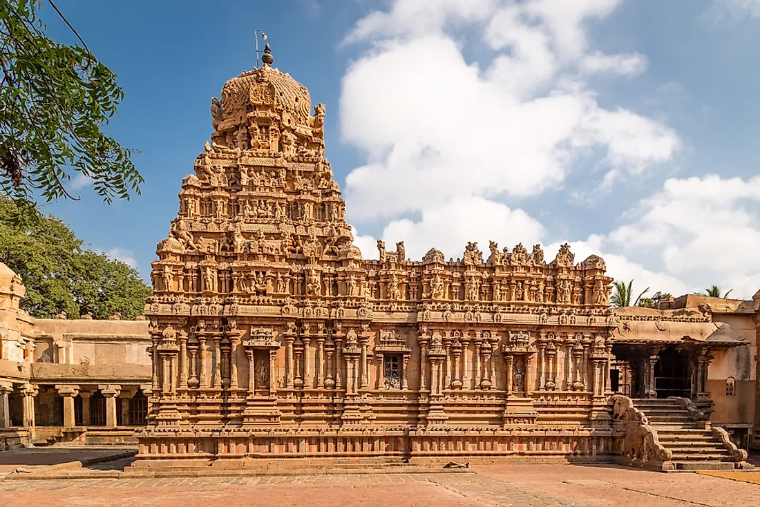 An ancient temple in Tamil Nadu, India. 