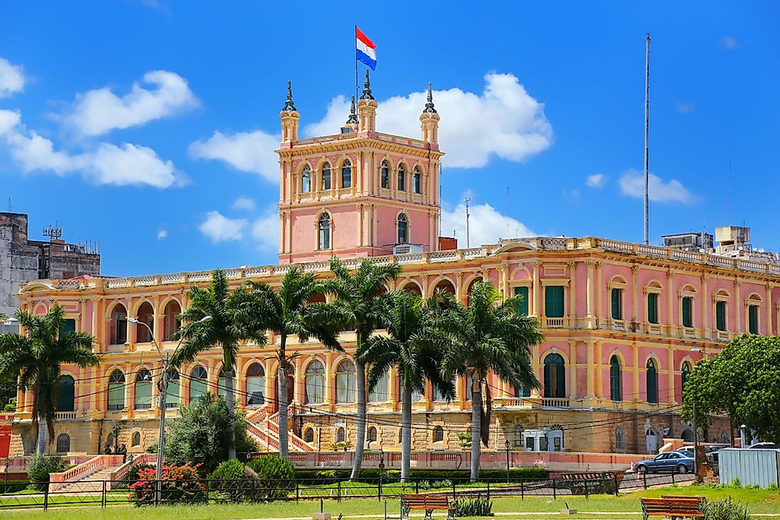 The presidential palace in Asuncion, Paraguay. 