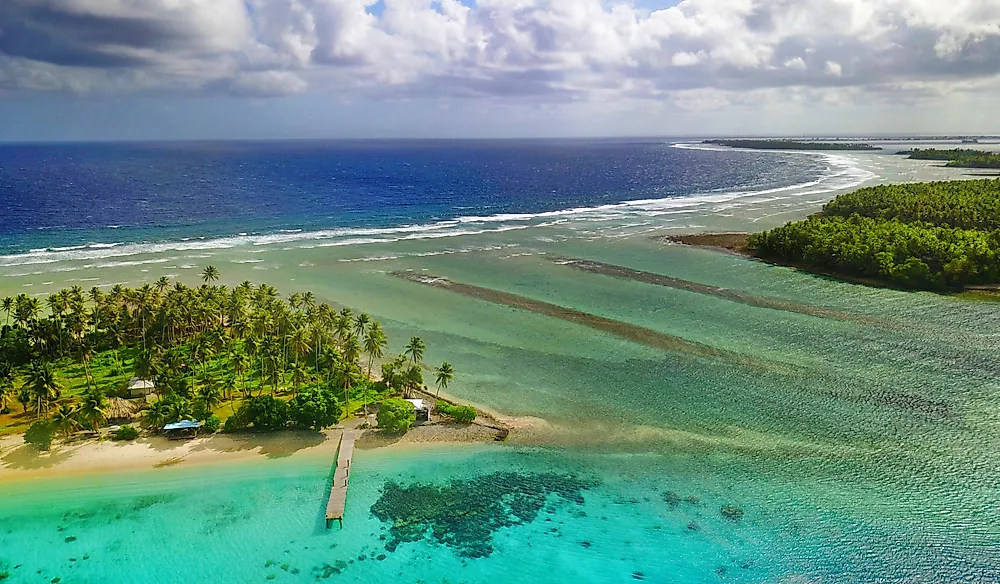 A tropical atoll in the Marshall Islands.