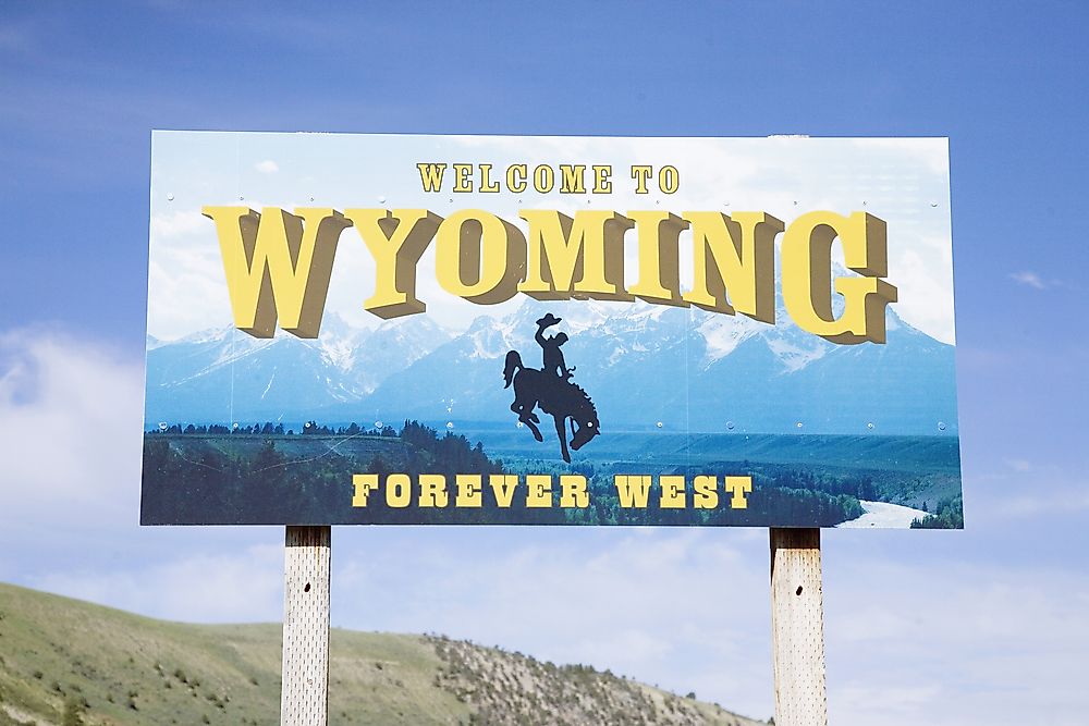 "Welcome to Wyoming" sign. 