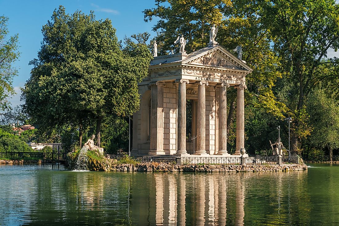 Villa Borghese Gardens in Rome, Italy. 