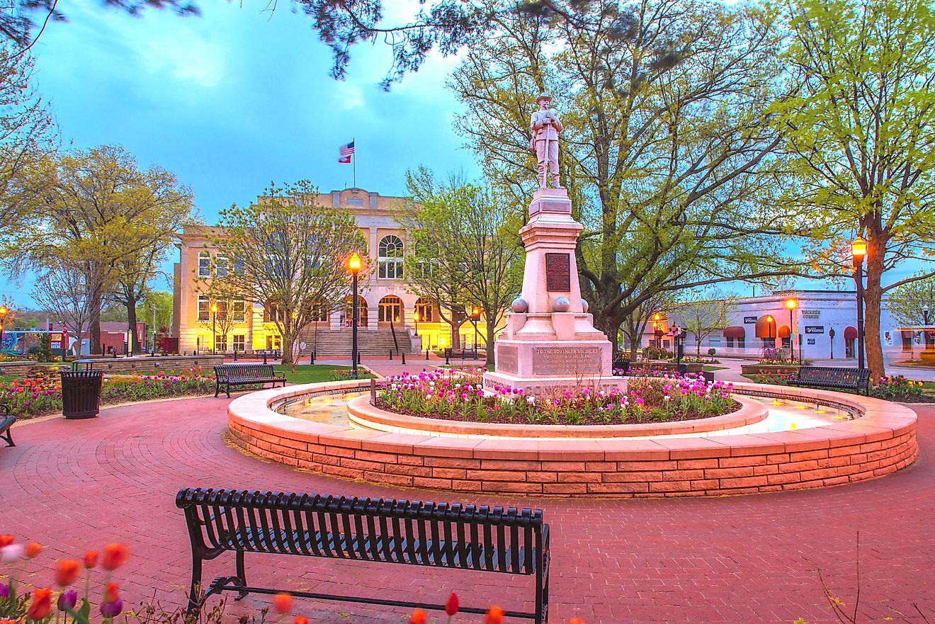 The Civil War Memorial in Bentonville, Arkansas.