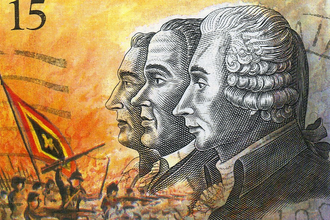 Hendrik Van der Noot, Jan-Frans Vonck, and Jean-André van der Mersch, the leaders of the Brabant Revolution. Editorial credit: irisphoto1 / Shutterstock.com