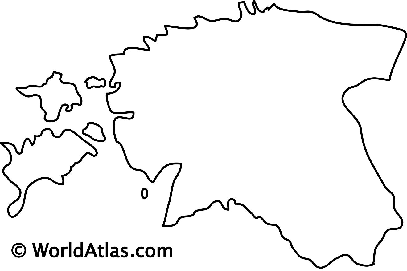 Mapa de contorno en blanco de Estonia