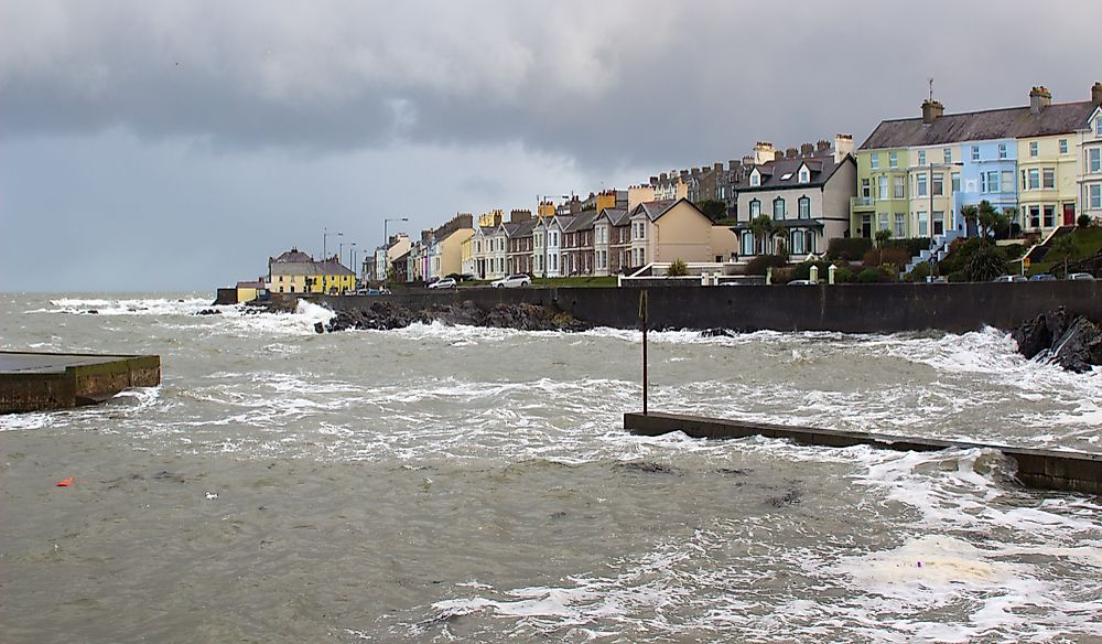 Houses overlooking Long Hole Harbour in Bangor, Northern Ireland.