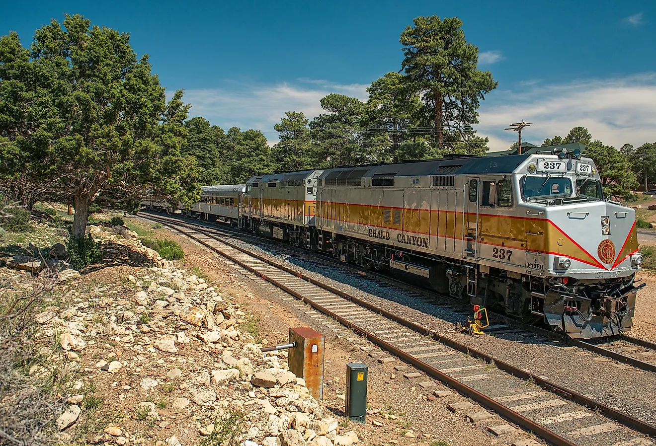 Grand Canyon Railway passenger train. Image credit Cavan-Images via Shutterstock