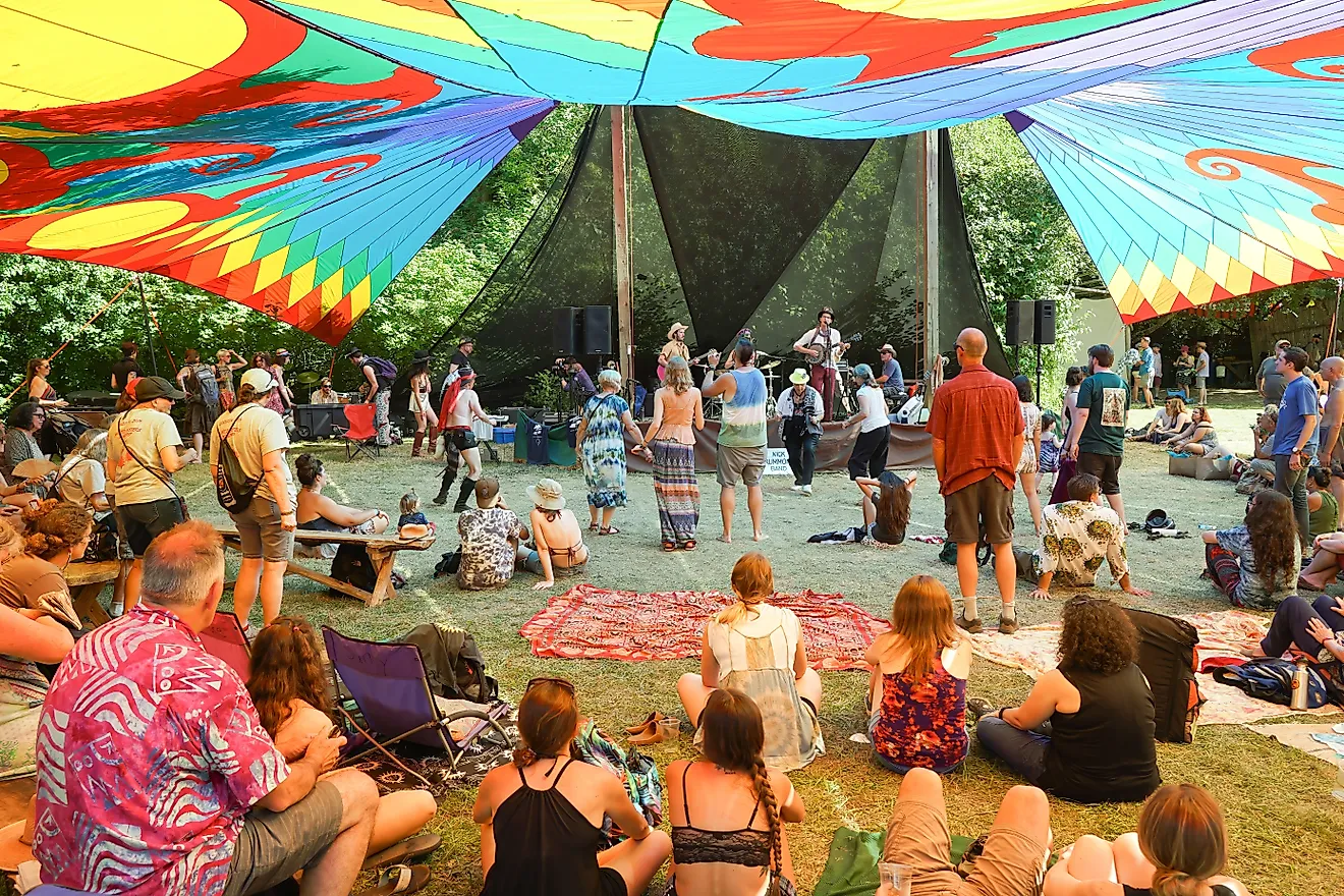 Oregon Country Fair celebrations at Veneta, Oregon.