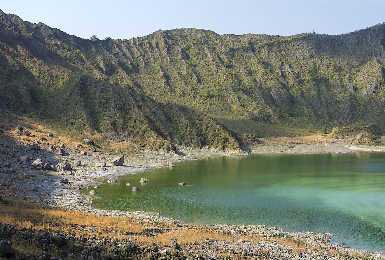 Green waters at the crater lake at El Chichón in Chiapas, Mexico.