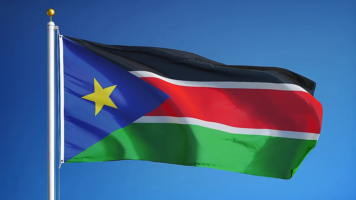 The flag of South Sudan.