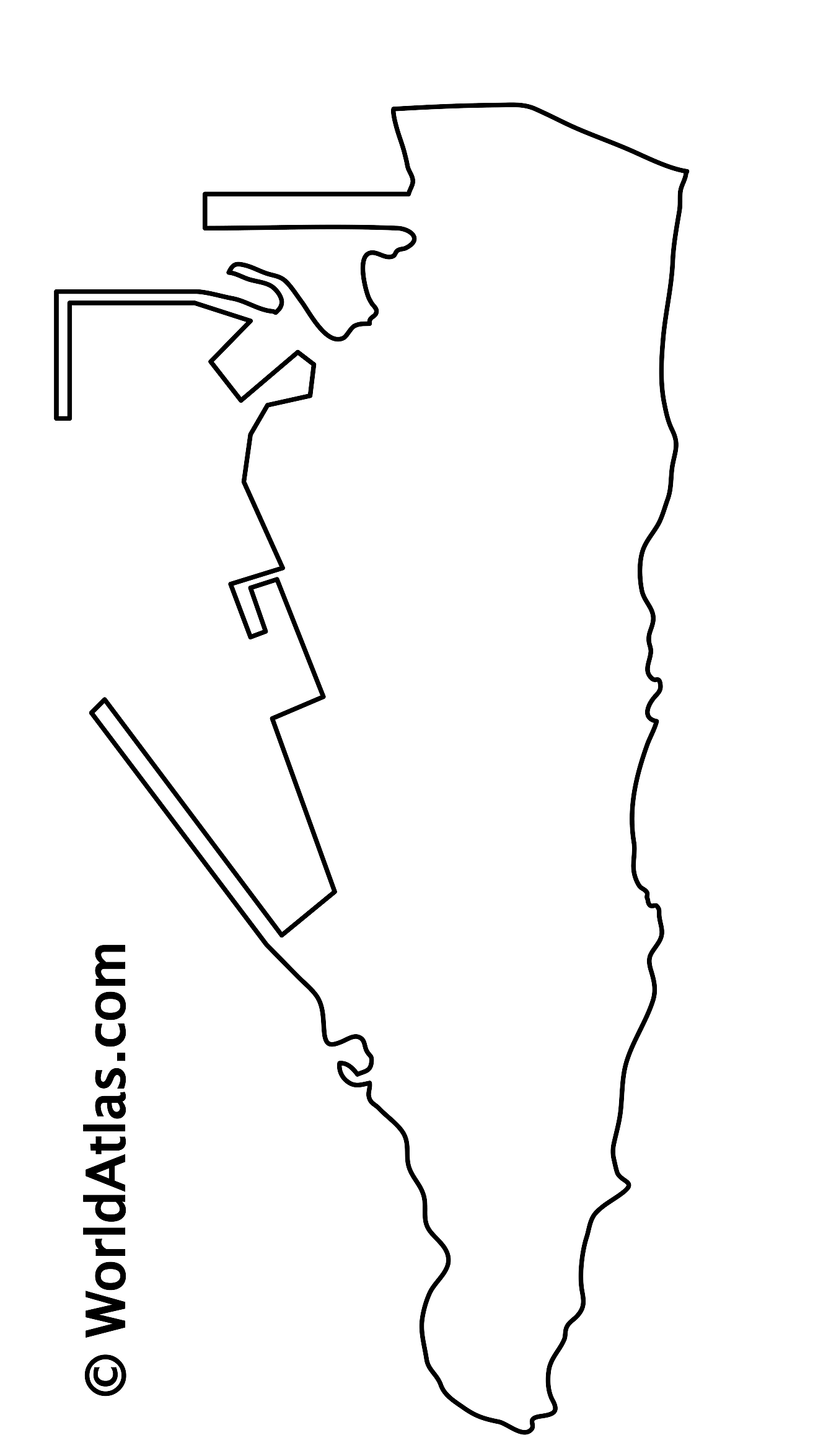 Blank outline map of Gibraltar