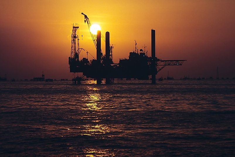An offshore oil rig near the Lake Maracaibo area of Venezuela.