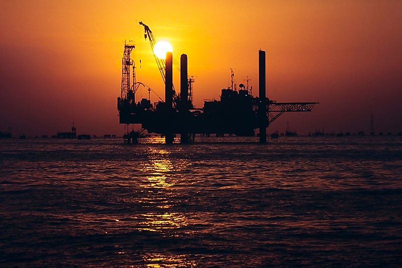 An offshore oil rig near the Lake Maracaibo area of Venezuela.