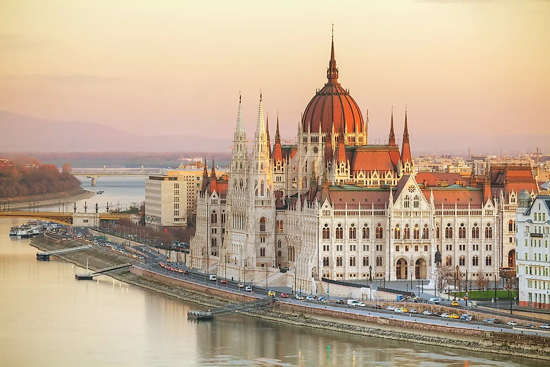 The parliament buildings in Budapest, Hungary. 