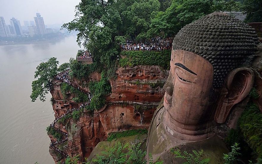 The ​spectacular ​Leshan Buddha​ is one of the wonders of China.