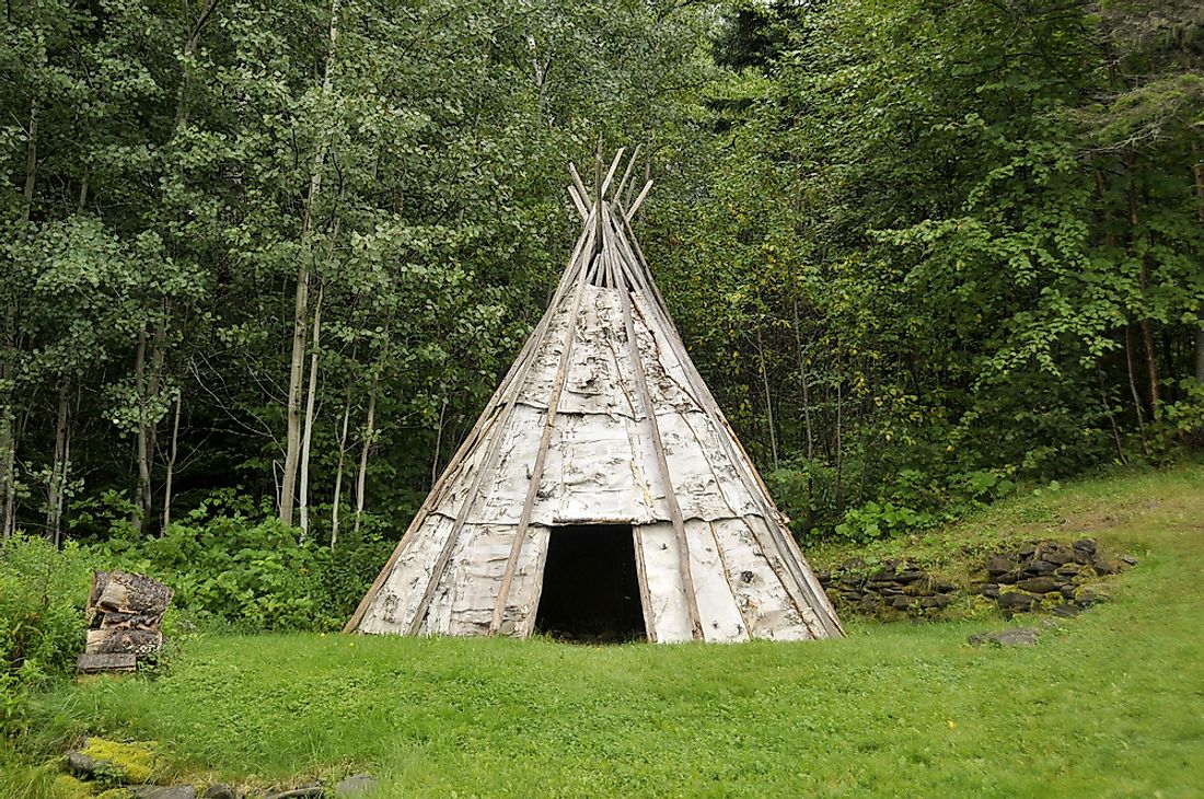 A teepee from the Mi'kmaq people, indigenous to areas of northeastern North America. 