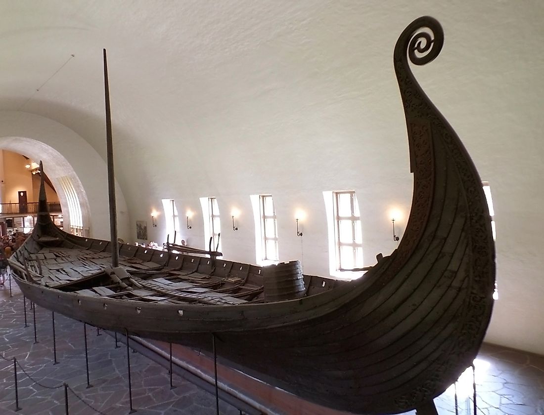 The Oseberg Ship at the Viking Ship Museum in Oslo. Editorial credit: lovelypeace / Shutterstock.com.