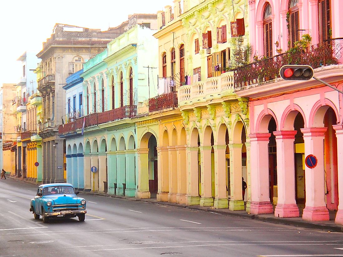Colorful houses of Havana, Cuba. 