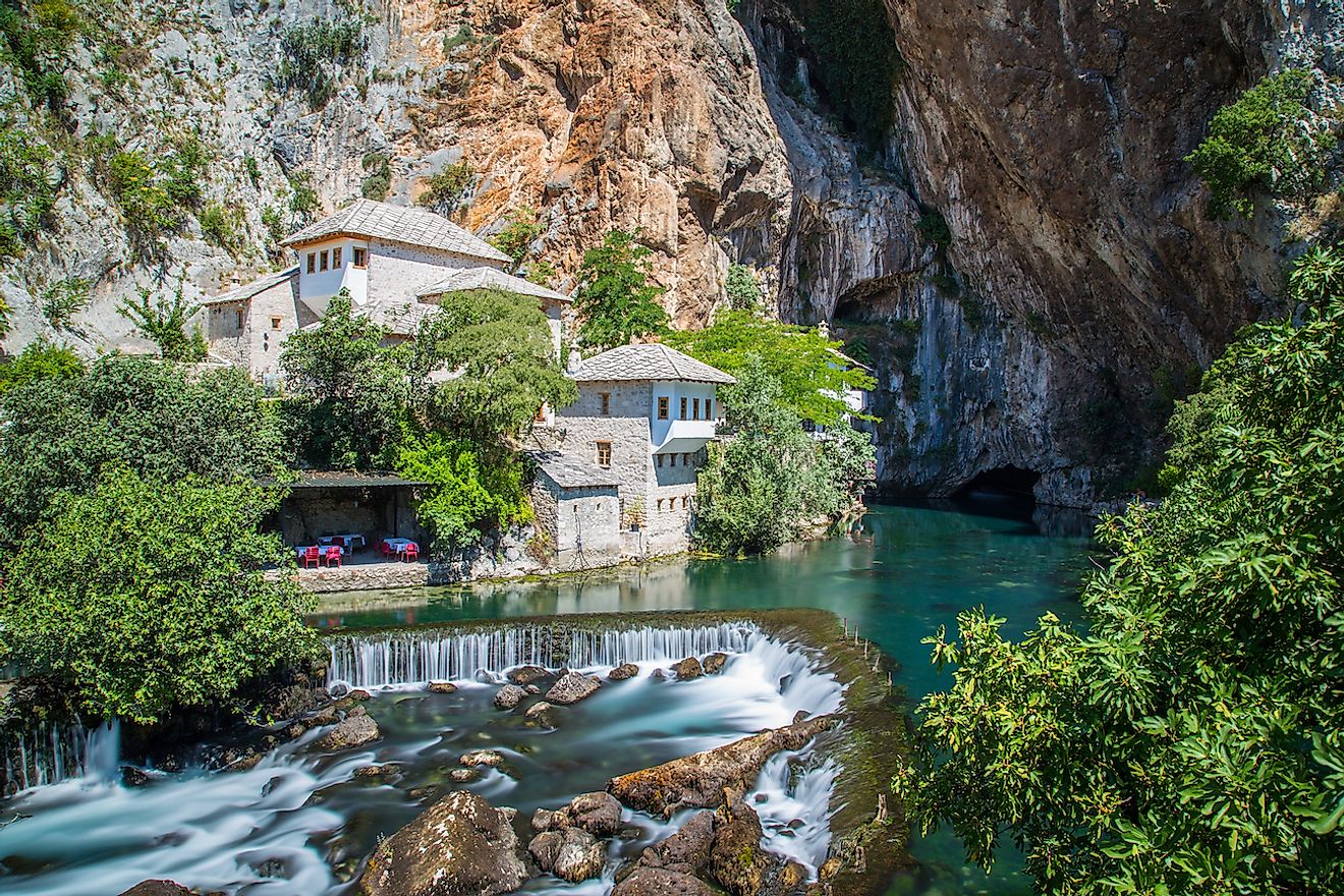 A waterfall at Blagaj in Bosnia and Herzegovina. Image credit: mikecphoto
