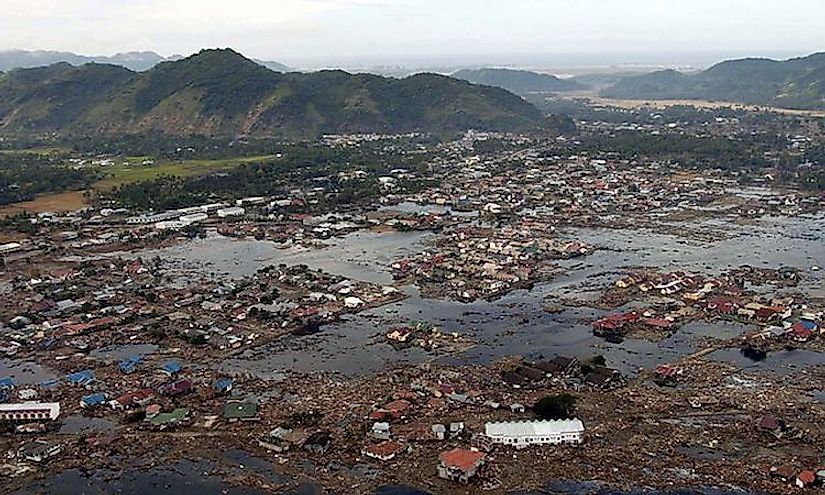 Aceh in Indonesia, the most devastated region struck by the tsunami.