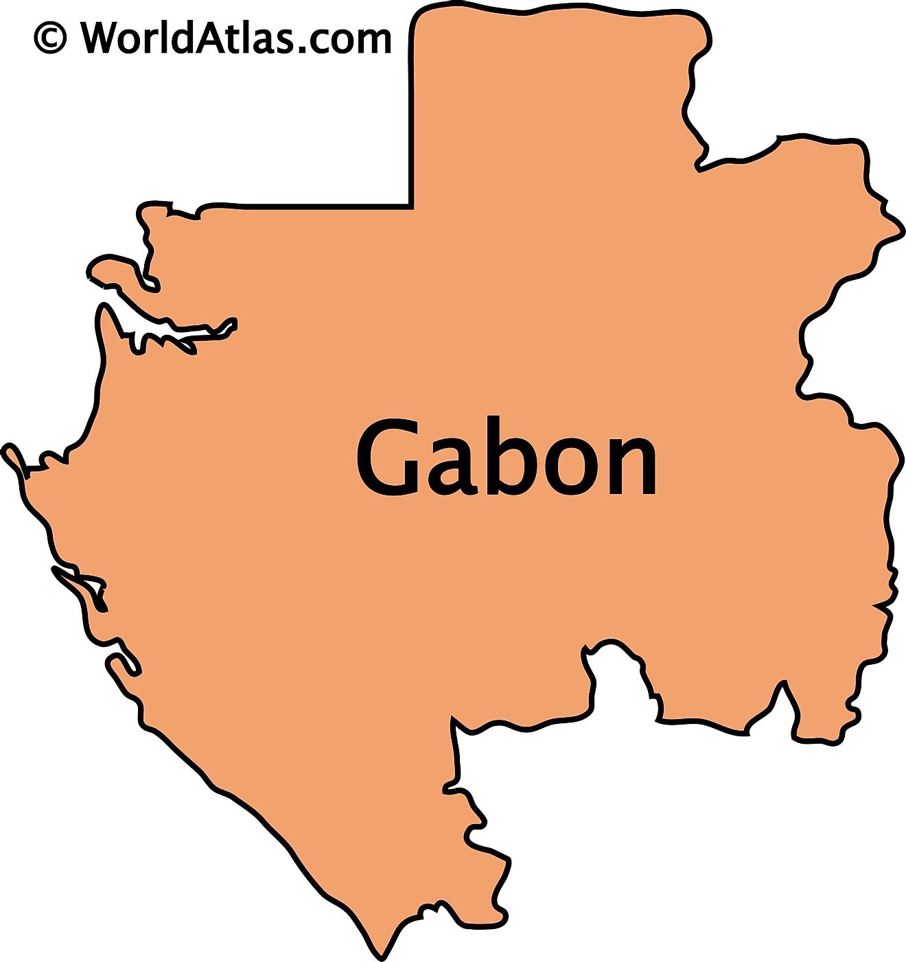 Mapa de contorno de Gabón