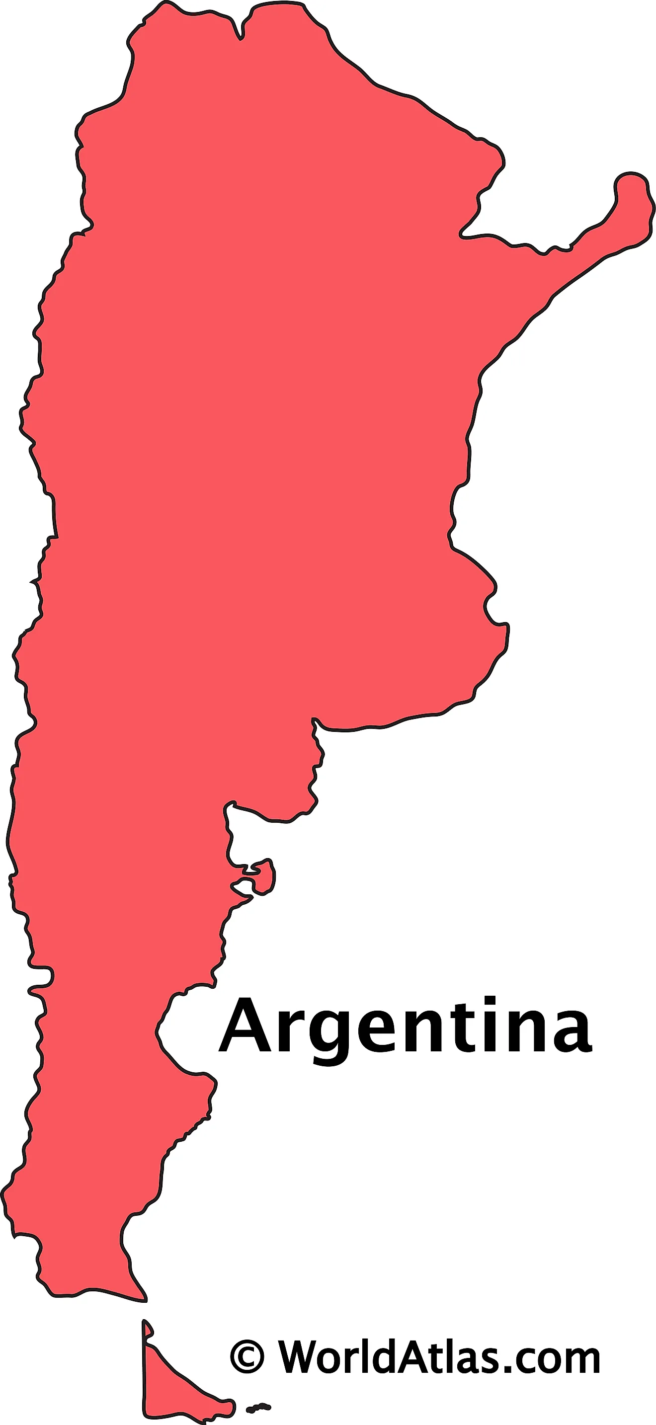 Outline Map of Argentina