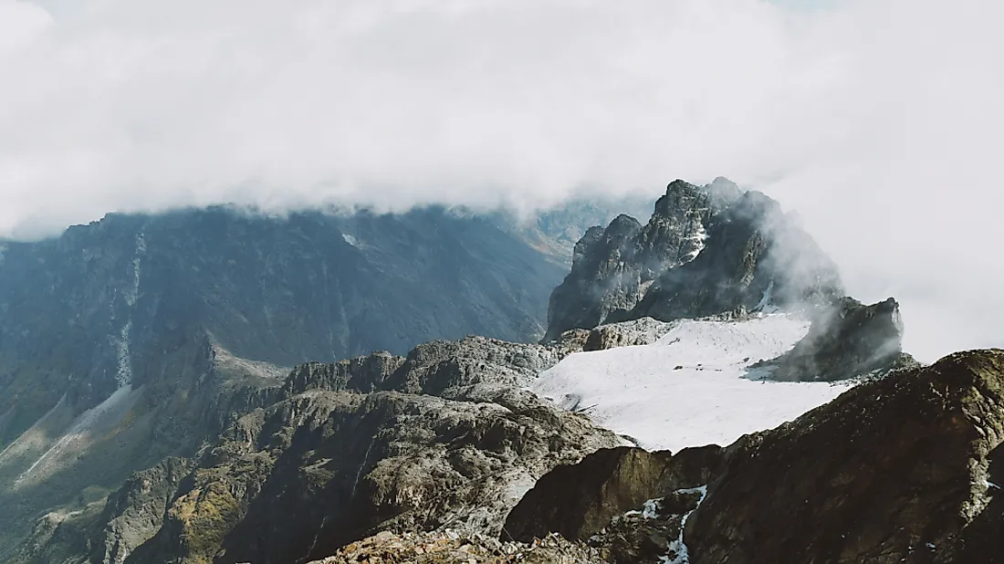 Glacier atop Mount Stanley of the Rwenzori Mountains.