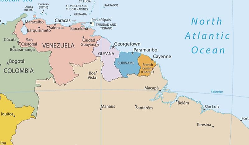 French Guiana's position in South America. 