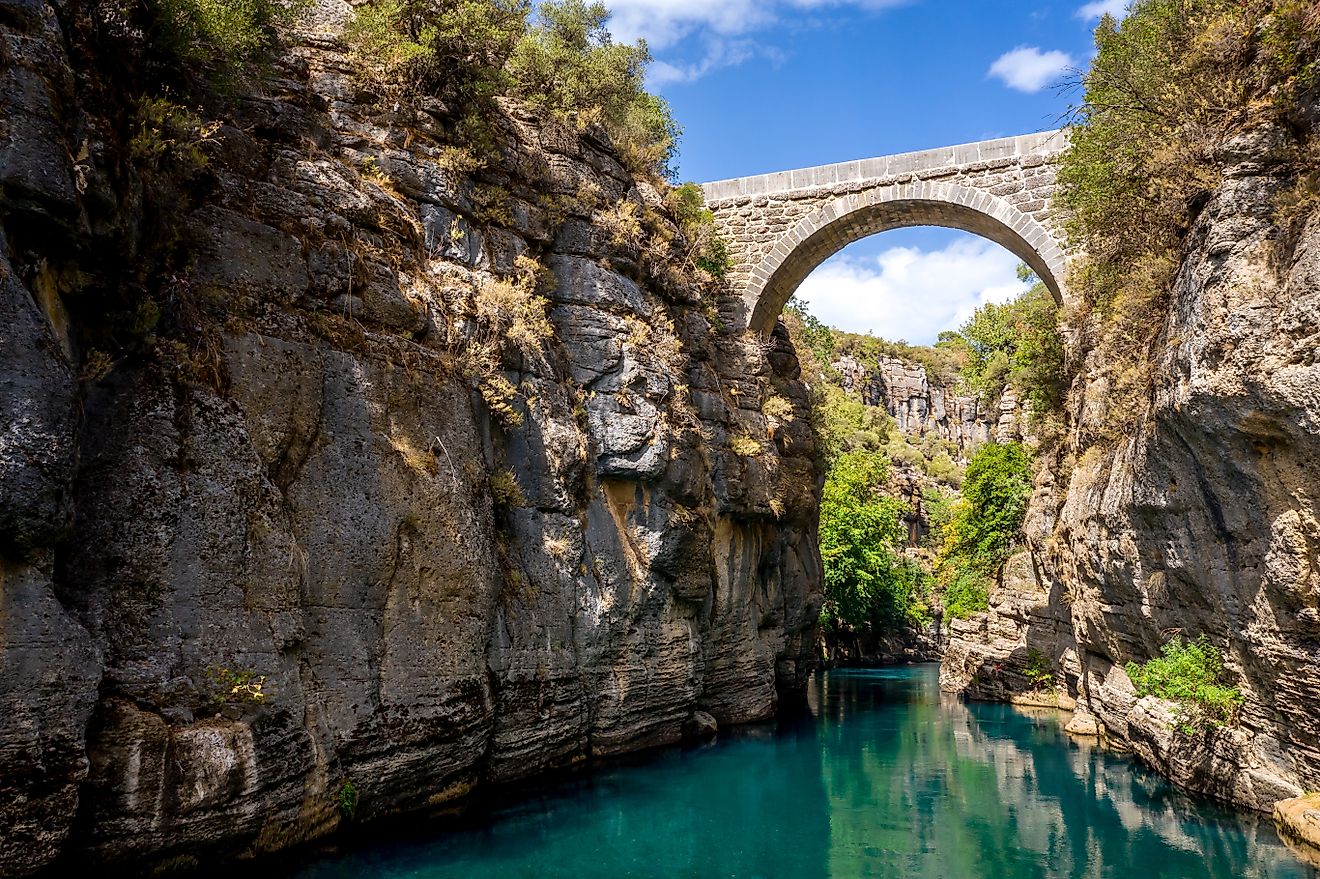 Eurymedon bridge over the Koprucay river gorge in Turkey. Via Shutterstock / Alexey Oblov.