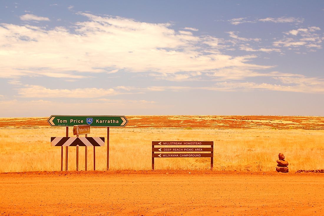 The flat Australian outback. 
