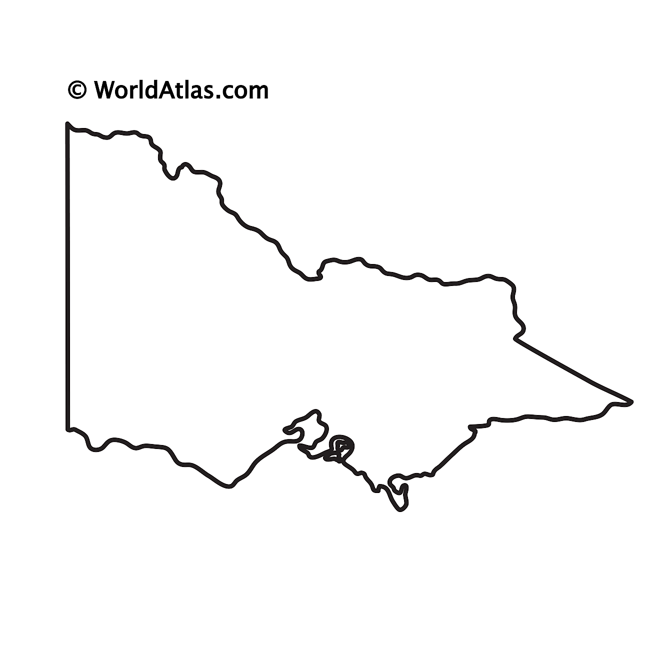 Blank Outline Map of Victoria