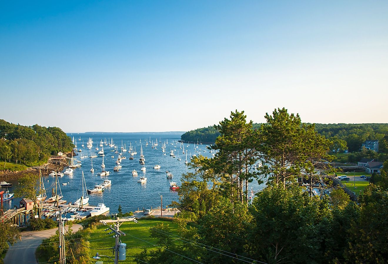 Harbor of Rockport, Maine, seen from above. 