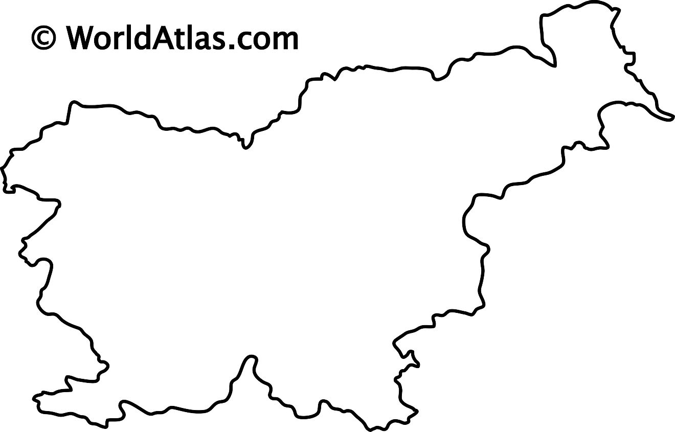 Mapa de contorno en blanco de Eslovenia