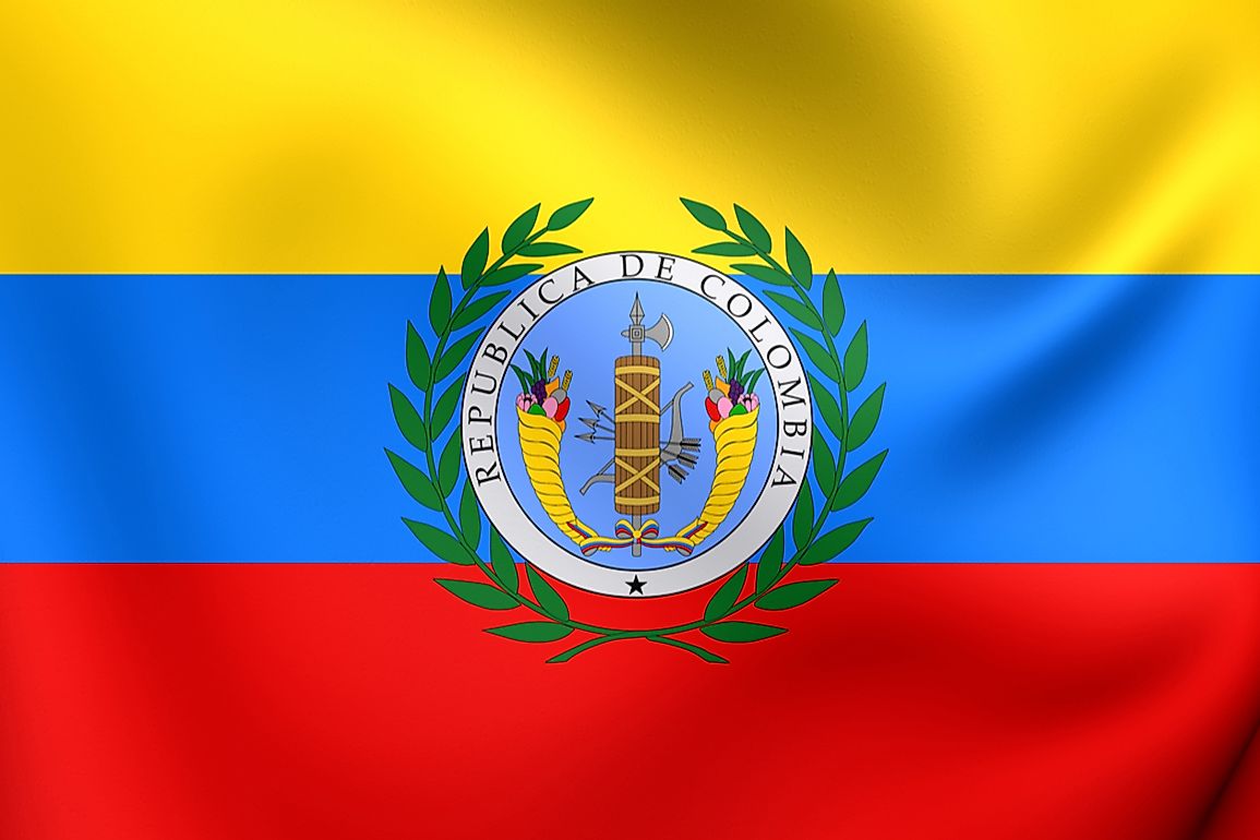 The flag of the former Gran Colombia. 