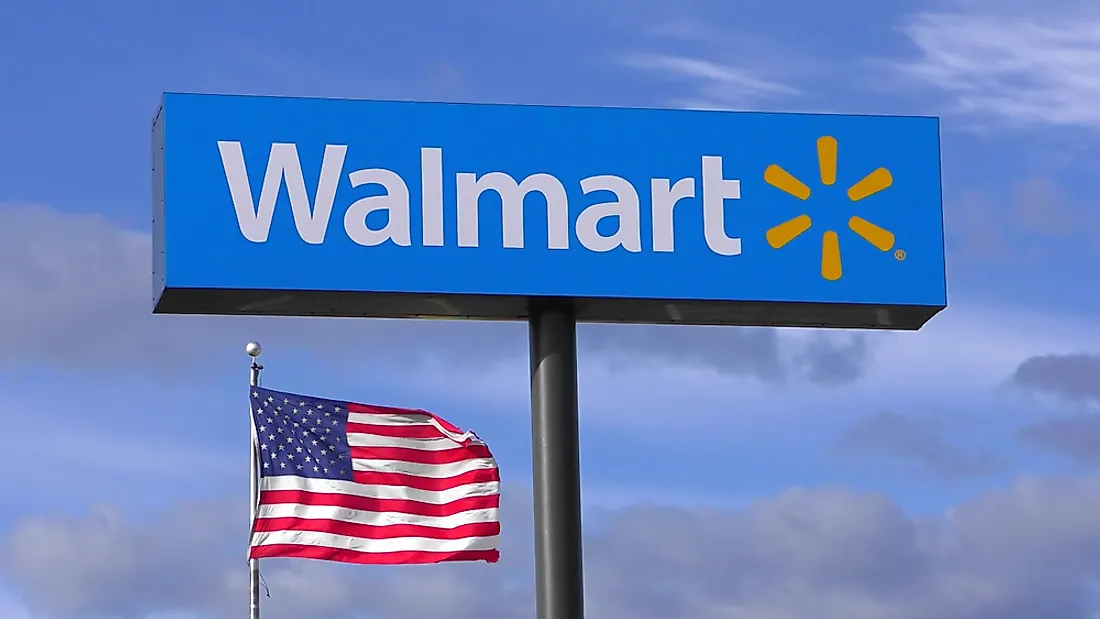 A  Walmart store sign in Massachusetts. Editorial credit: QualityHD / Shutterstock.com. 