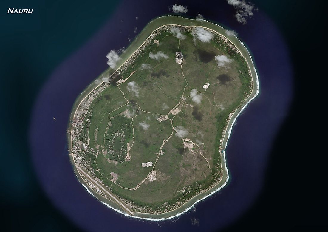 An aerial view of Nauru. 