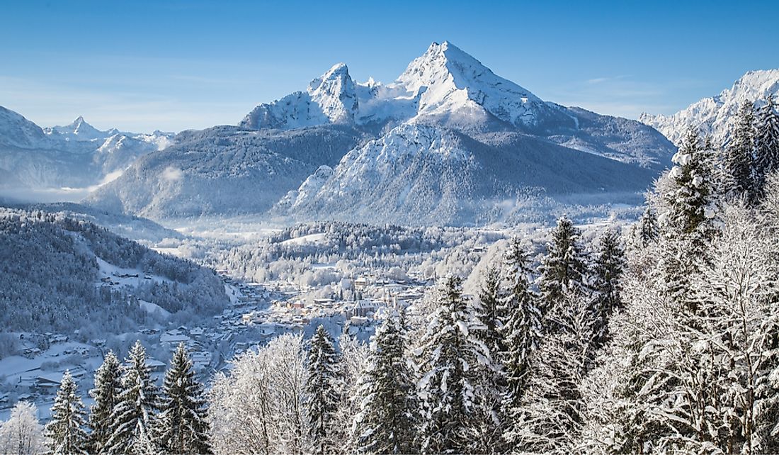 The Watzmann peak of the Bavarian Alps in Bavaria, Germany.