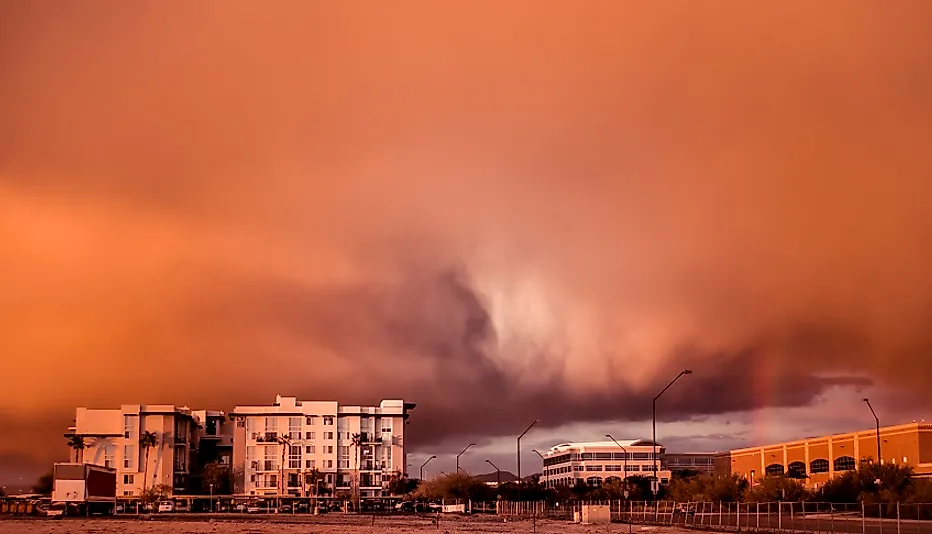 A Haboob descends upon Phoenix, Arizona, United States.