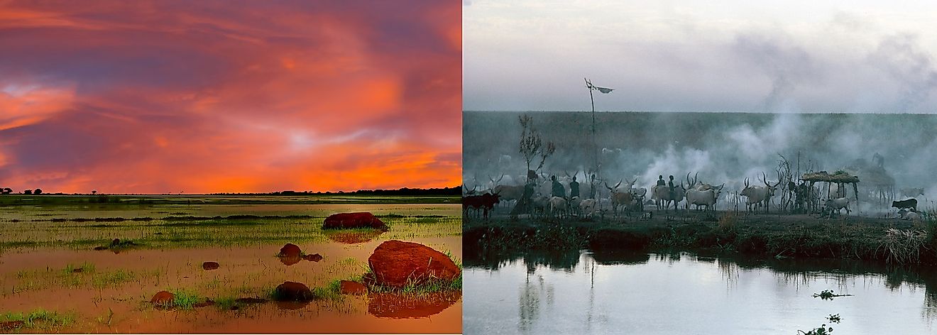 South Sudan's Sudd Swamps and Saharan flooded grasslands provide homes for pastoral tribes and an array of flora and fauna.