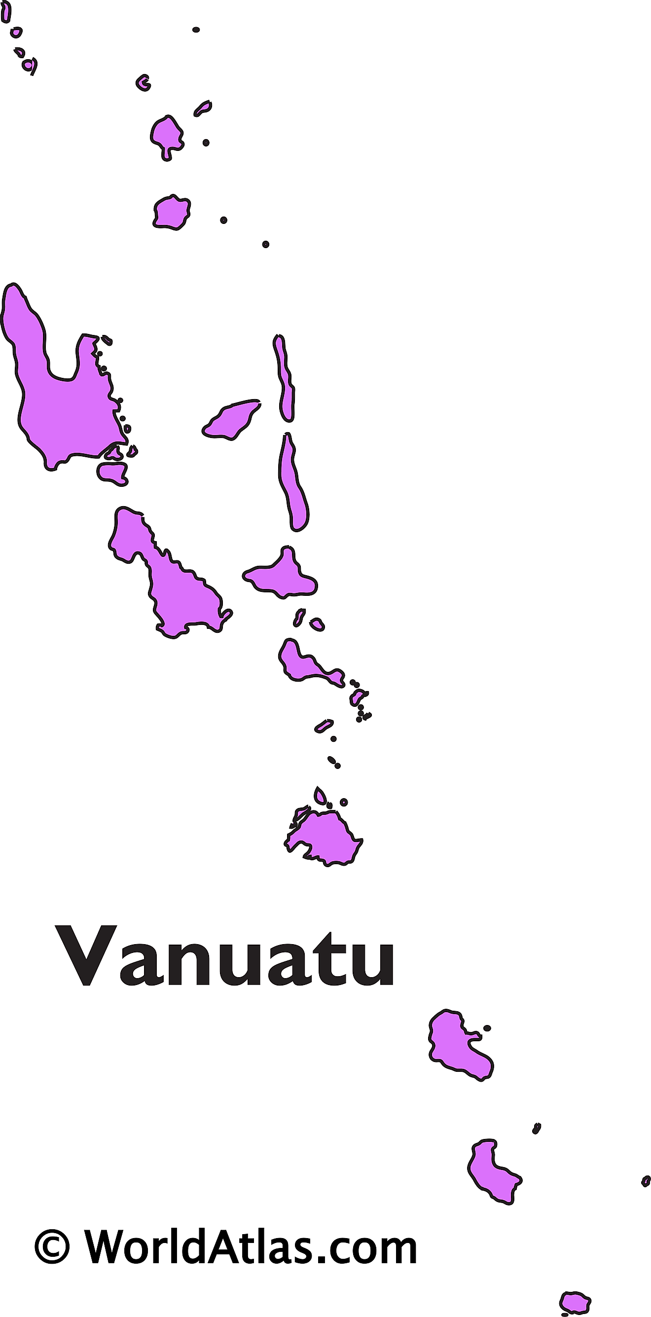 Outline Map of Vanuatu