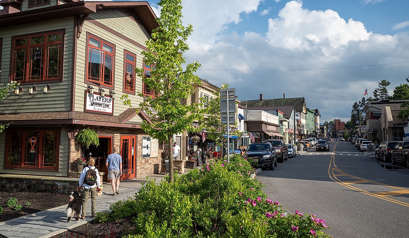Street view in Lake Placid, New York.