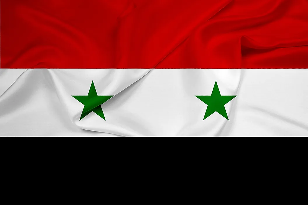 The flag of Syria.