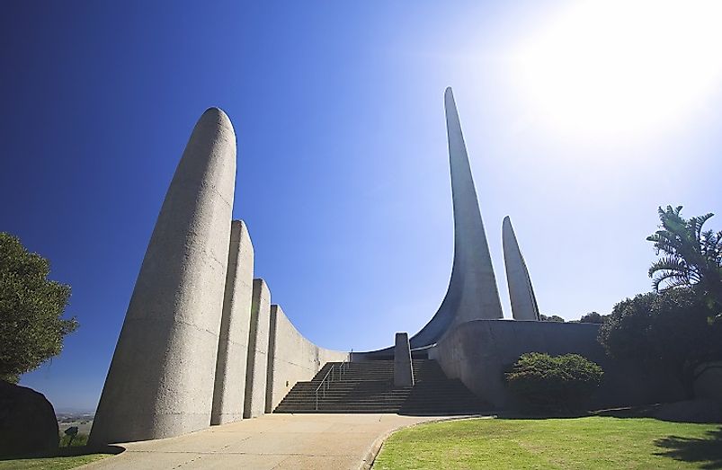 The Afrikaans Language Monument was built in Paarl, Western Cape Province to recognize the 50th Anniversary of Afrikaans as an official language in South Africa.
